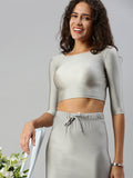 Prisma | Blouse Elbow Sleeve-Super Silver Blouse