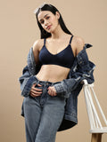Prisma | Body Fit ( Moulded Encircle Bra)-Navy Lingerie