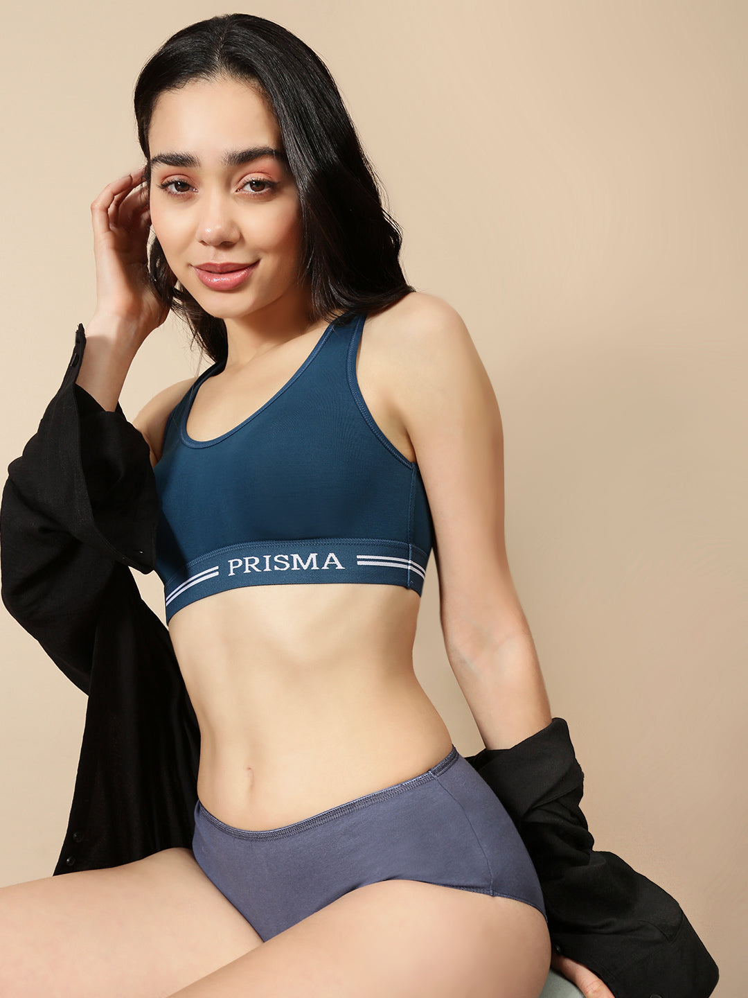 Prisma | Sporty(Moulded Sports Bra)-Teal Lingerie