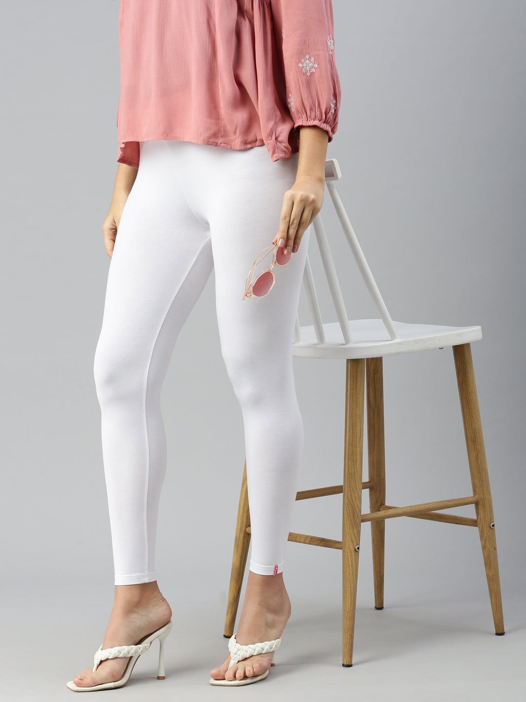 Prisma | Ankle Leggings-White Leggings