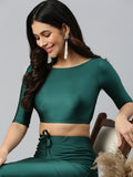 Prisma | Blouse Elbow Sleeve-Bottle Green Blouse