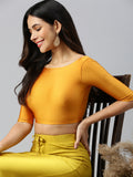 Prisma | Blouse Elbow Sleeve-Mustard Blouse
