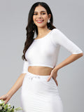 Prisma | Blouse Elbow Sleeve-White Blouse