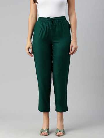Prisma | Casual Pant-Bottle Green Fashion Wears