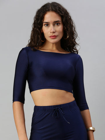 Blouse Elbow Sleeve-Navy