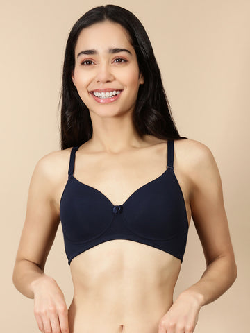 Padded (Padded Removable Hook Bra)-Navy