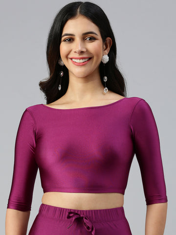 Blouse Elbow Sleeve-Plum