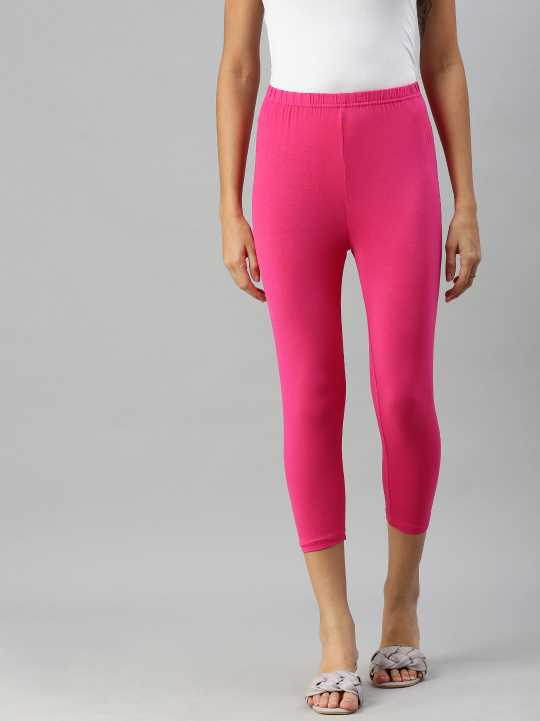 Shop Rani Pink Ankle Leggings by Prisma - Trendy and Comfortable