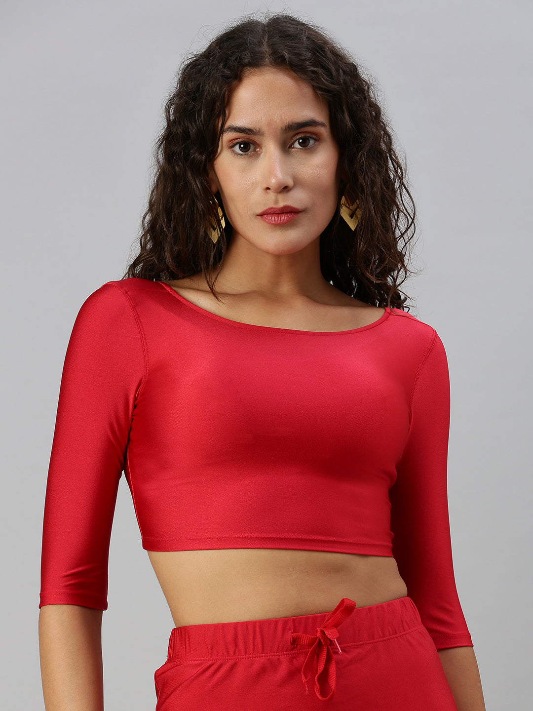 Prisma | Blouse Elbow Sleeve-Red Blouse