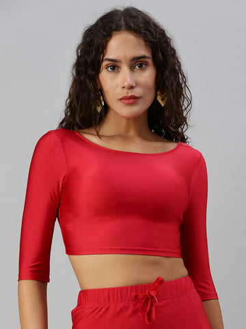 Prisma | Blouse Elbow Sleeve-Red Blouse