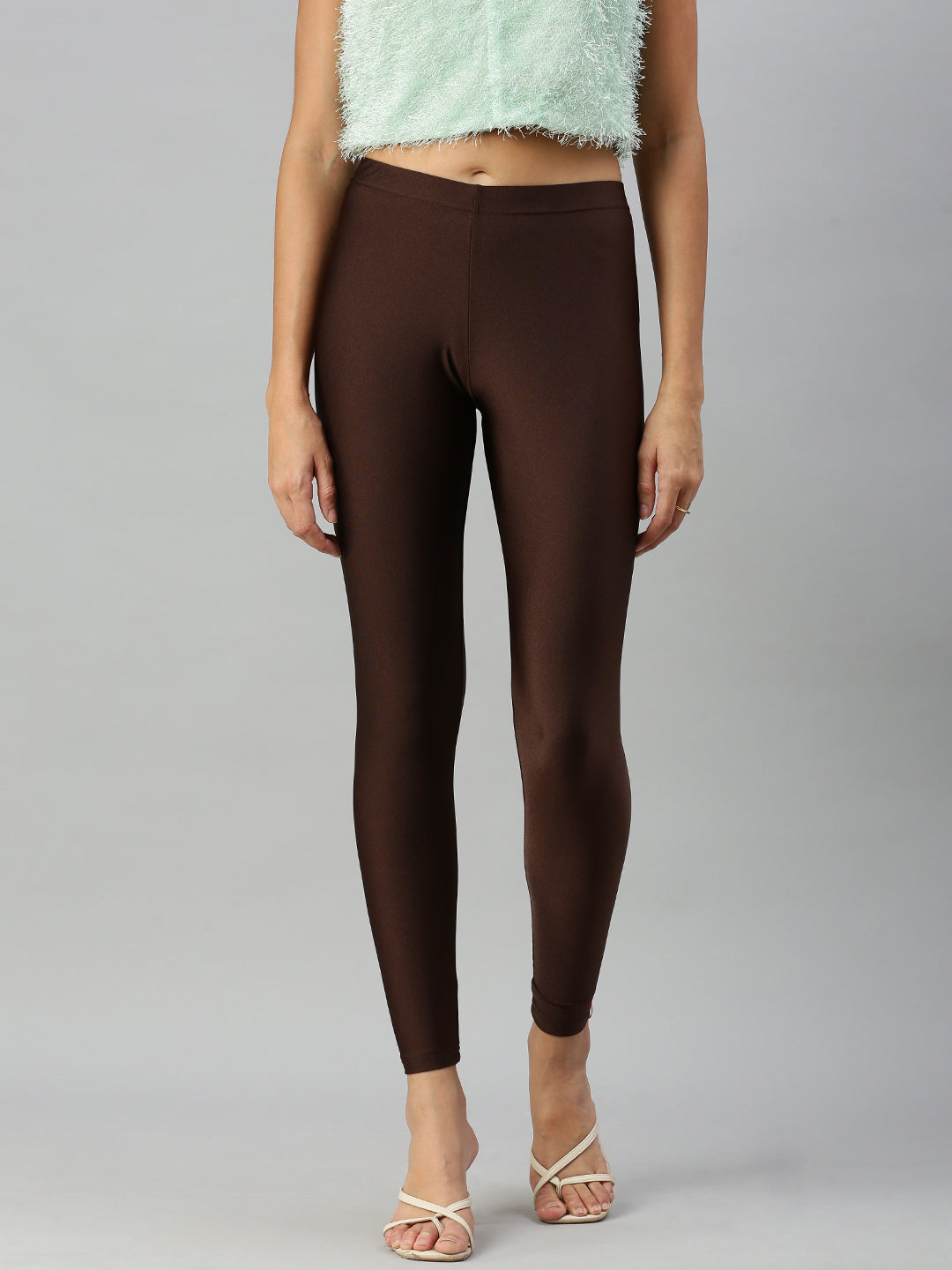 Prisma Shimmer Leggings in Brown for a Chic Look