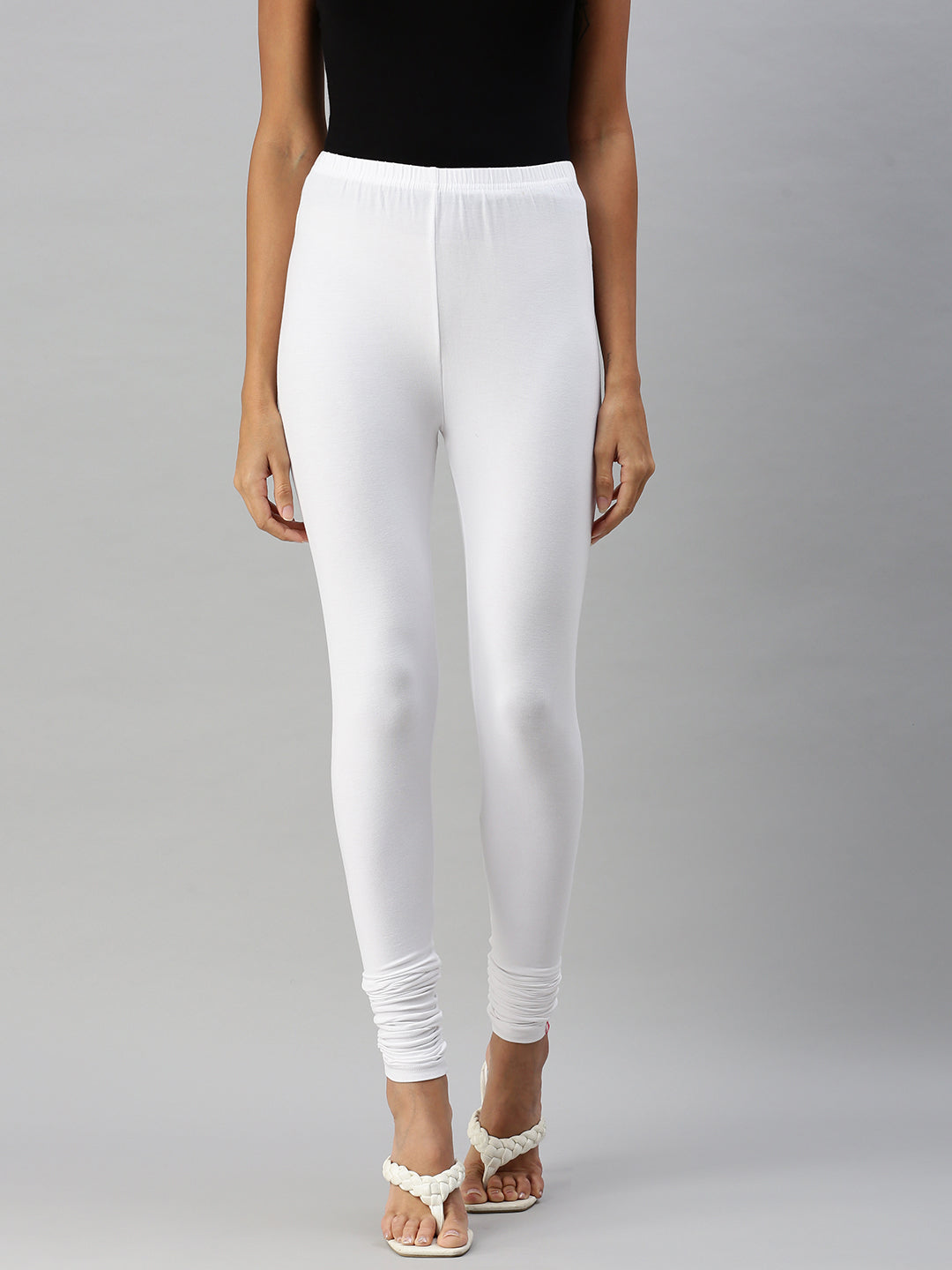 Shop Prisma's White Churidar Leggings Comfortable Stylish
