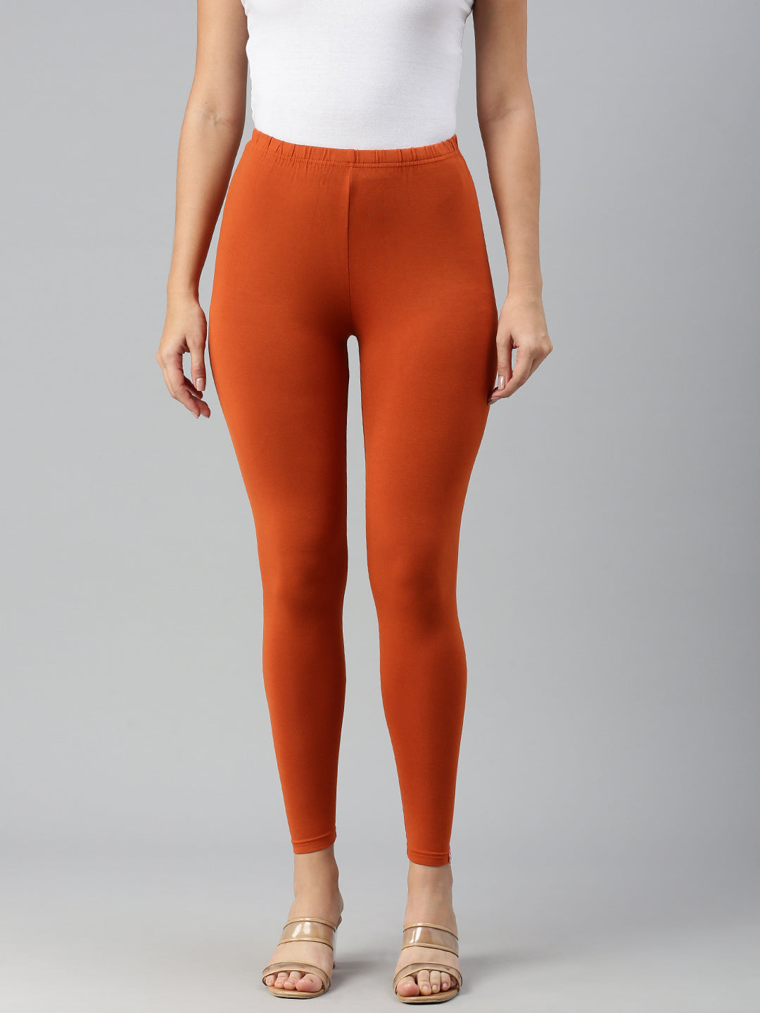 Stretch jersey ribbed leggings