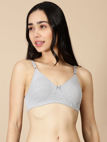 Tee Fit ( Moulded Concealed Kurthi / T-Shirt Bra)-Grey Melange