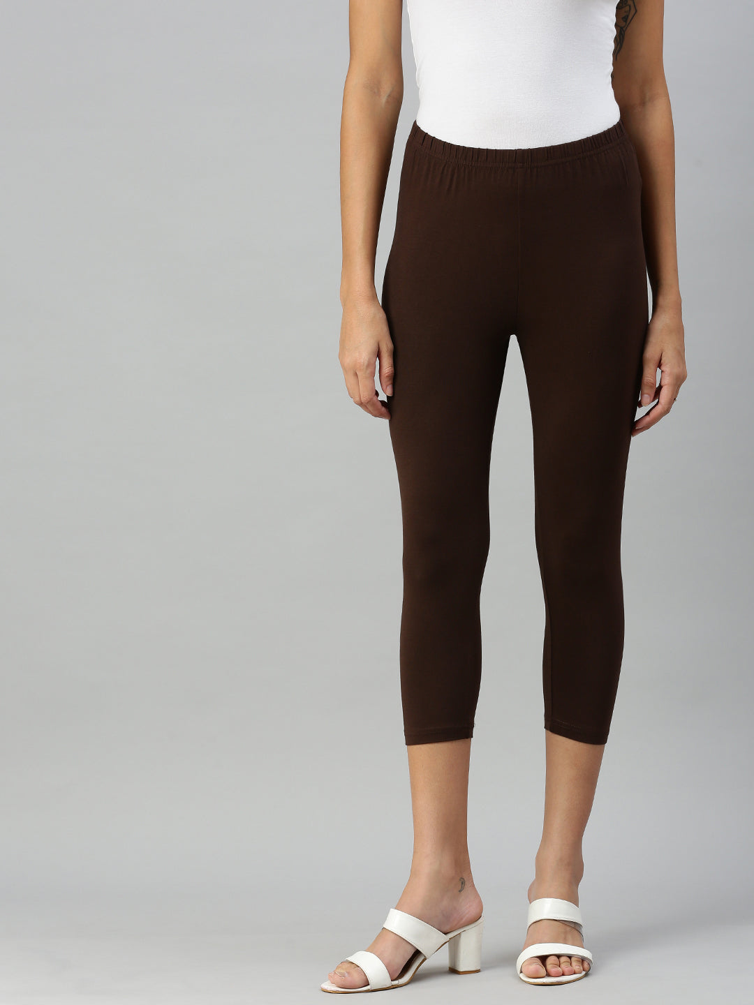 Prisma | Leggings capri-Brown Leggings