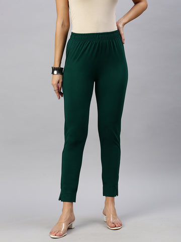 Knitted Kurti Pant - Bottle Green
