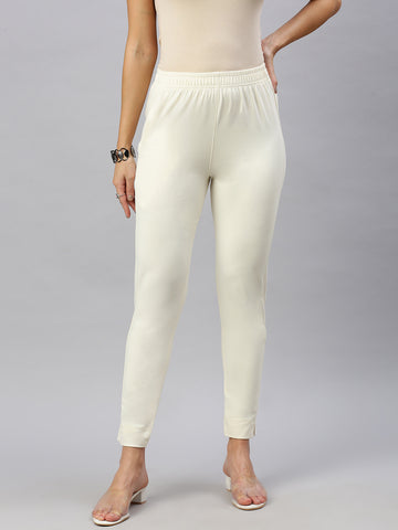 Knitted Kurti Pant-Cream