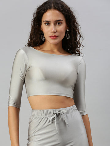 Blouse Elbow Sleeve-Super Silver