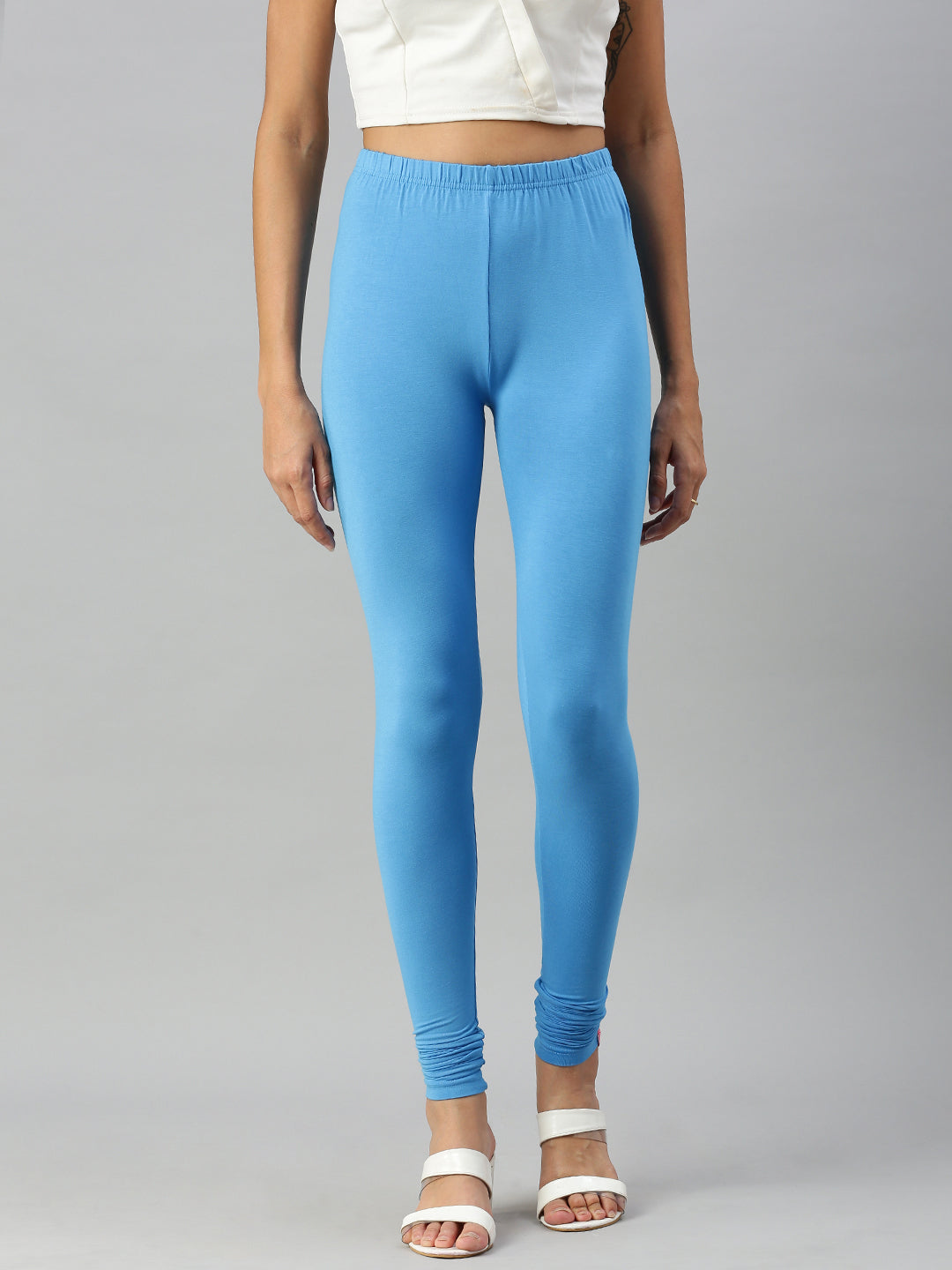 Prisma | Churidar Leggings-Peacock Blue Leggings