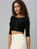 Prisma | Blouse Elbow Sleeve-Black Blouse