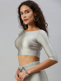 Prisma | Blouse Elbow Sleeve-Super Silver Blouse