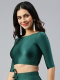 Prisma | Blouse Elbow Sleeve-Bottle Green Blouse