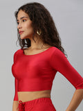 Prisma | Blouse Elbow Sleeve-Red Blouse