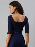 Prisma | Blouse Elbow Sleeve-Navy Blouse