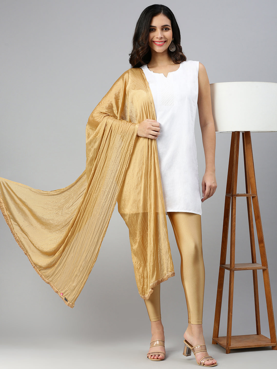 Prisma | Shimmer Dupatta-Super Gold Accessories