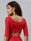 Prisma | Blouse Elbow Sleeve-Red Blouse
