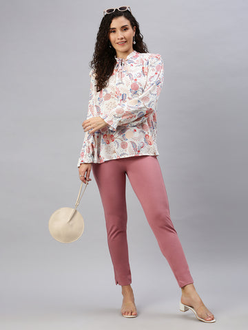 Prisma | Knitted Kurti Pant-Mauve Fashion Wears