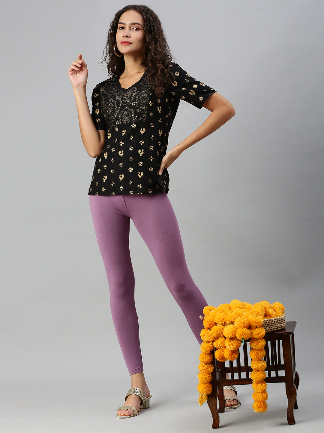Prisma | Ankle Leggings-Dusty Purple Leggings