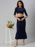 Prisma | Blouse Elbow Sleeve-Navy Blouse