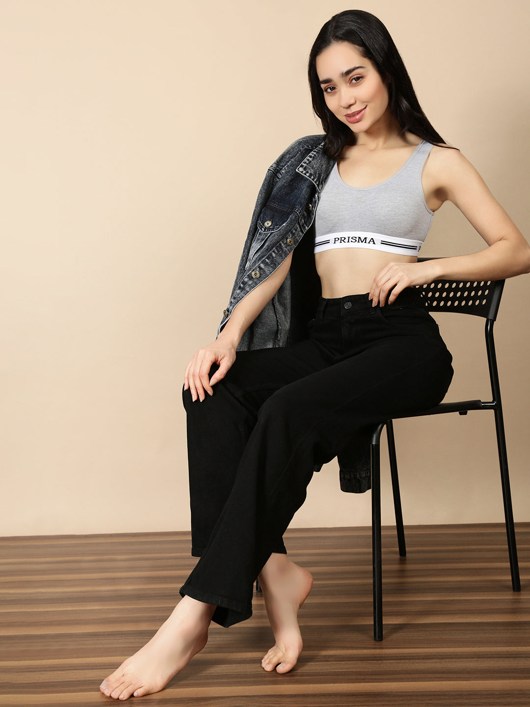 Prisma | Sporty(Moulded Sports Bra)-Grey Melange Lingerie