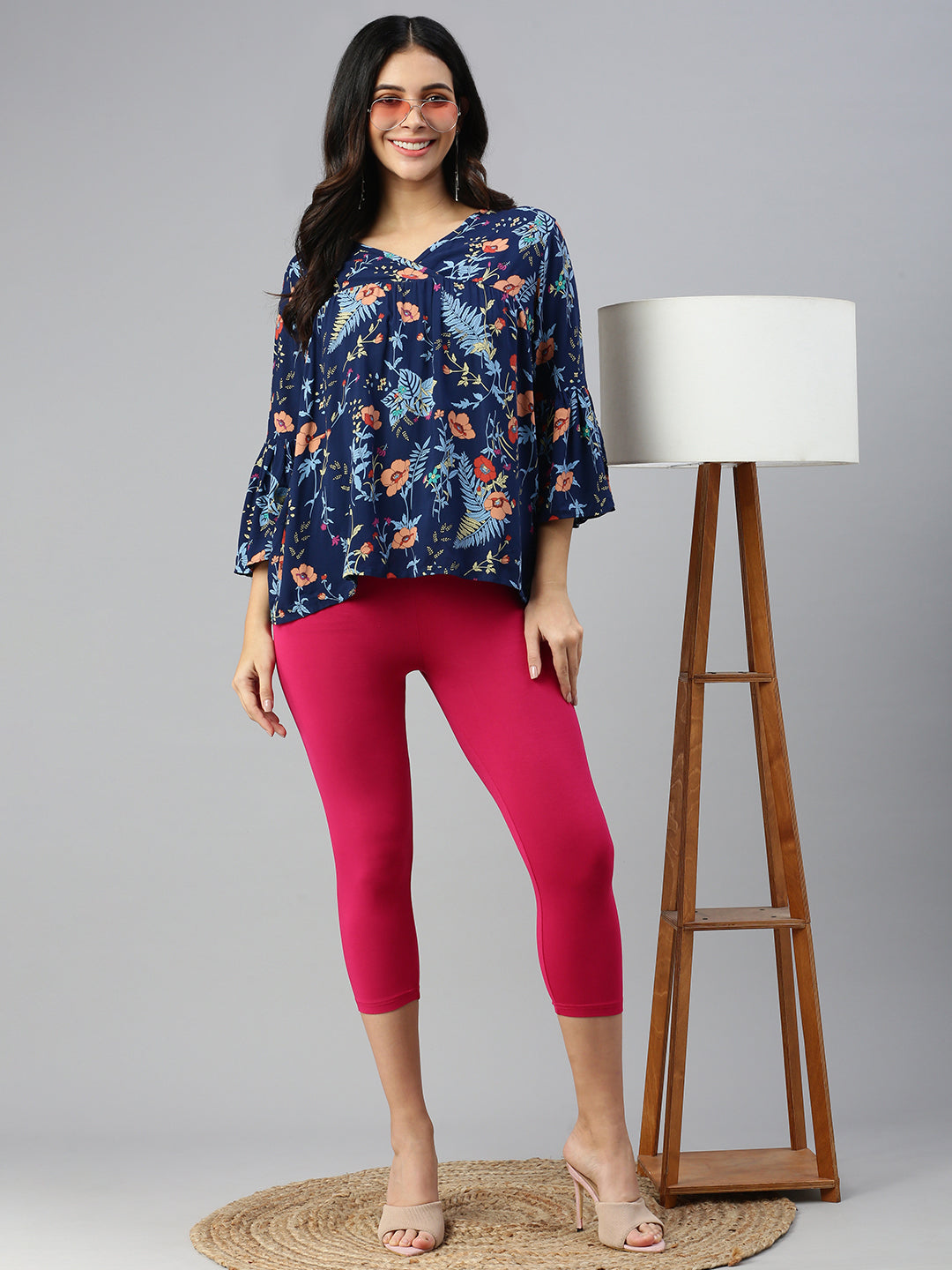 Prisma | Leggings capri-Magenta Leggings