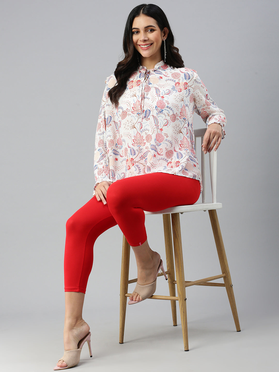 Prisma | Leggings capri-Red Leggings