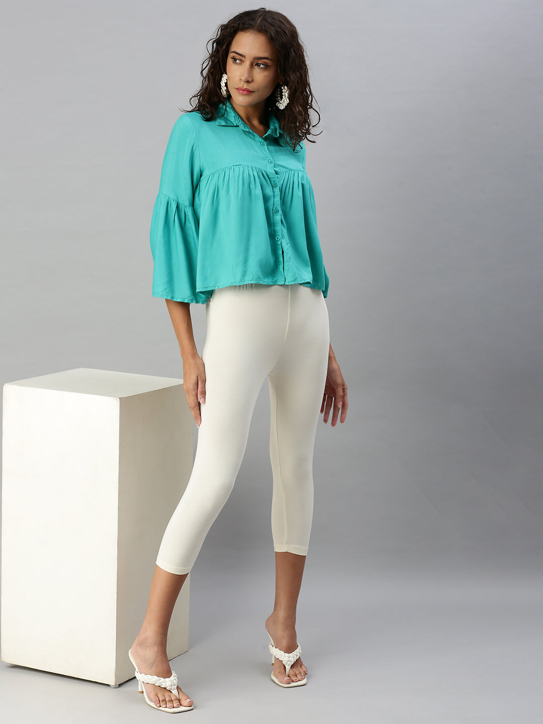 Prisma | Leggings capri-Cream Leggings
