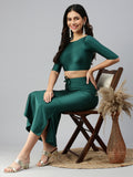 Prisma | Blouse Elbow Sleeve-Bottle Green Blouse