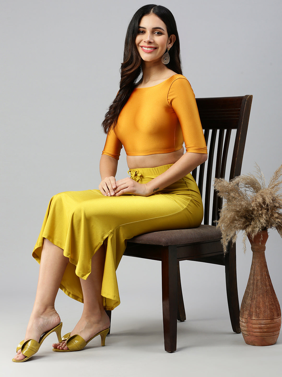Prisma | Blouse Elbow Sleeve-Mustard Blouse