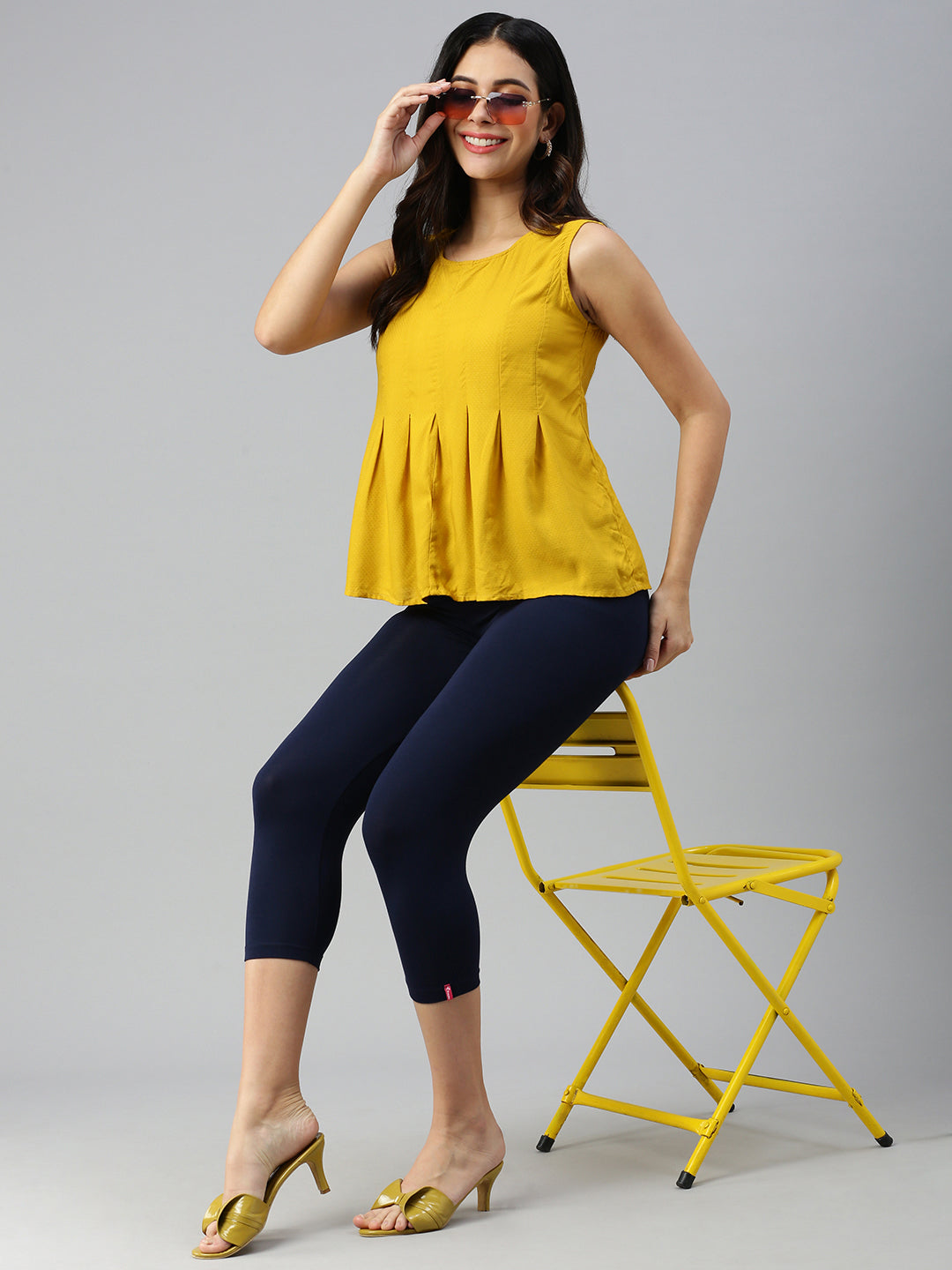 Prisma | Leggings capri-Navy Leggings