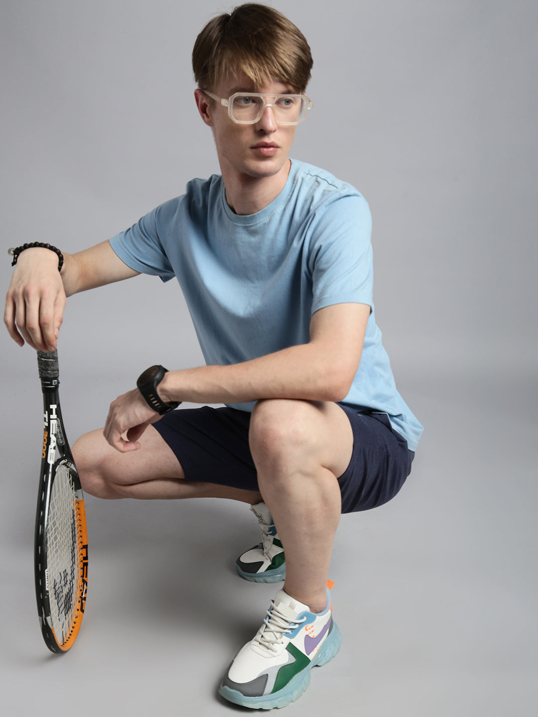 Prisma | Milano Bermudas-Blue Melange Athleisure
