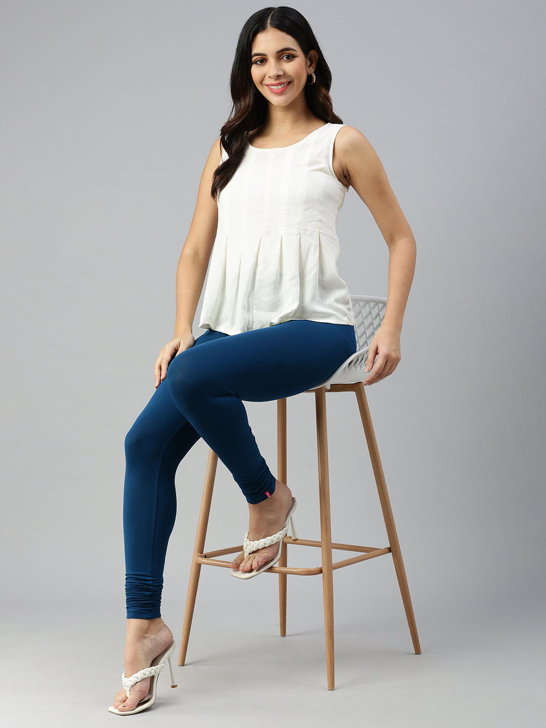 Prisma | Churidar Leggings-Teal Leggings