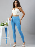 Prisma | Churidar Leggings-Peacock Blue Leggings