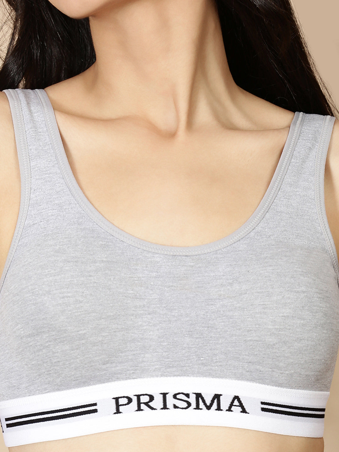 Prisma | Sporty(Moulded Sports Bra)-Grey Melange Lingerie