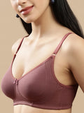 Prisma | Body Fit ( Moulded Encircle Bra)-Dusty Brown Lingerie