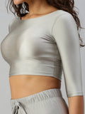 Prisma | Blouse Elbow Sleeve-Super Silver Blouse