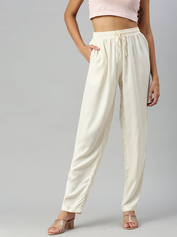 Prisma Women's Casual Pant Comfortable Everyday Wear β Cream