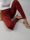 Prisma | Churidar Leggings-Cherry Brown Leggings