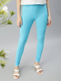 Prisma | Churidar Leggings-Aqua Blue Leggings