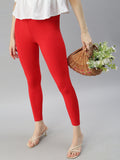 Prisma | Ankle Leggings-Red Leggings